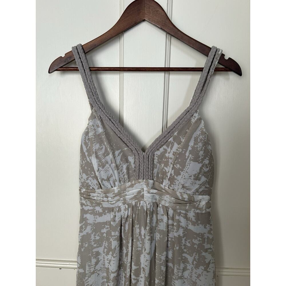 Soft Surroundings Color Splash Chiffon Maxi Dress Womens Size Large Tan Gray - Picture 2 of 8